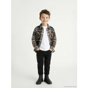 LCW Kids Antrasit Ekose Erkek Çocuk Oduncu Gömlek