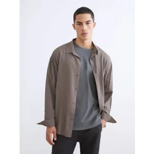XSIDE Bej Rahat Kalıp Dokulu Erkek Gömlek