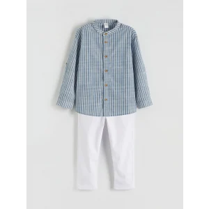 LCW baby Ekru Hakim Yaka Erkek Çocuk Gömlek ve Pantolon