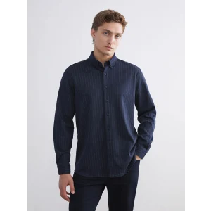 SOUTHBLUE Lacivert Çizgili Uzun Kollu Erkek Gömlek