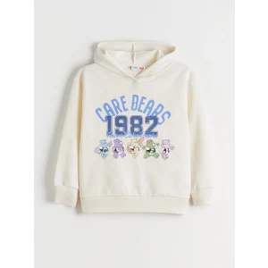 LCW Kids Ekru Kapüşonlu Care Bears Baskılı Kız Çocuk Sweatshirt