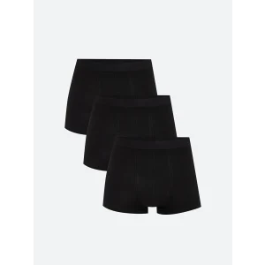 LC WAIKIKI Siyah Standart Kalıp Pamuklu Esnek Erkek Boxer 3lü