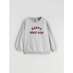 LCW baby Gri Baskılı Erkek Bebek Sweatshirt