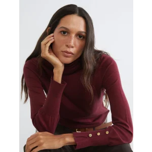 LCW Vision Bordo Balıkçı Yaka Kadın Triko Kazak