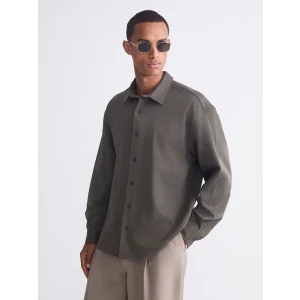 LCW Vision Haki Slim Fit Uzun Kollu Erkek Gömlek