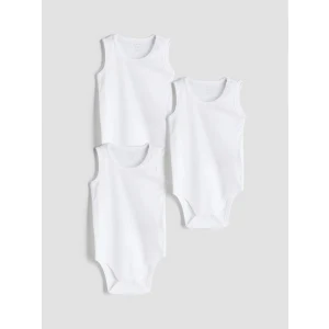 LCW baby Ekru Basic Erkek Bebek Çıtçıtlı Body 3lü