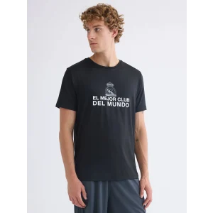 XSIDE ACTIVE Siyah Bisiklet Yaka Real Madrid Baskılı Erkek Taraftar Tişört