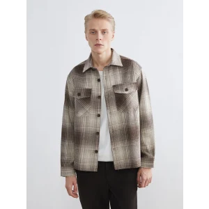 LCW Vision Kahverengi Regular Fit Ekose Erkek Oduncu Gömlek Ceket