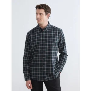 SOUTHBLUE Yeşil Regular Fit Ekose Erkek Oduncu Gömlek