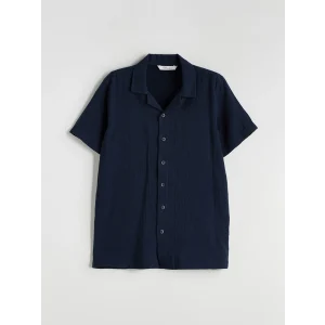 LCW Vision Lacivert Basic Kısa Kollu Erkek Çocuk Gömlek