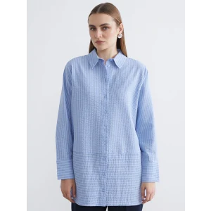 LCWAIKIKI Classic Mavi Çizgili Kadın Gömlek Tunik