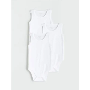 LCW baby Ekru Basic Kız Bebek Çıtçıtlı Body 3lü