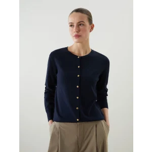 LCWAIKIKI Classic Lacivert Bisiklet Yaka Kadın Triko Hırka