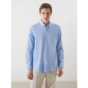 LCWAIKIKI Classic Mavi Regular Fit Uzun Kollu Oxford Erkek Gömlek