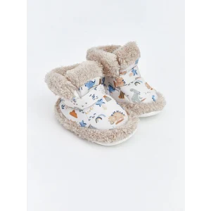 LCW STEPS Bej Pelüş Erkek Bebek Panduf