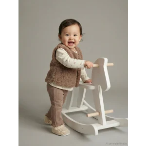 LCW baby Kahverengi Kız Bebek Bluz, Yelek ve Tayt