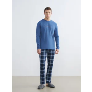 LC WAIKIKI Lacivert Ekose Erkek Pijama Takımı