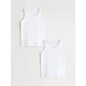 LCW Kids Beyaz Bisiklet Yaka Kız Çocuk Atlet 2li