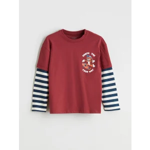 LCW Kids Bordo Bisiklet Yaka Erkek Çocuk Tişört