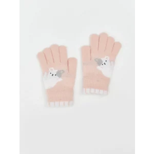LCW ACCESSORIES Pembe Hayvan Nakışlı Kız Çocuk Eldiven