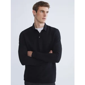 LCWAIKIKI Classic Siyah Polo Yaka Erkek Sweatshirt