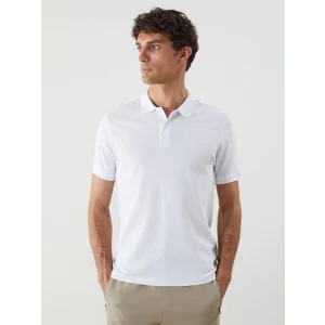 LCWAIKIKI Classic Beyaz Polo Yaka Kısa Kollu Pike Erkek Tişört