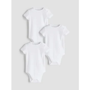 LCW baby Ekru Basic Kız Bebek Çıtçıtlı Body 3lü
