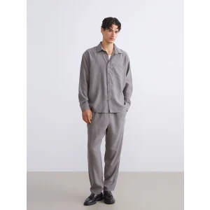 XSIDE Gri Rahat Kalıp Gabardin Erkek Pantolon