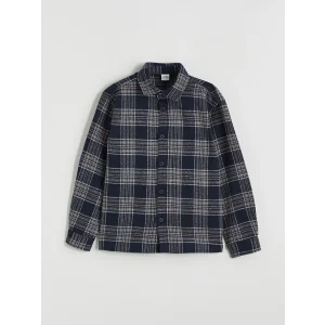 LCW Kids Lacivert Ekose Erkek Çocuk Gömlek Ceket