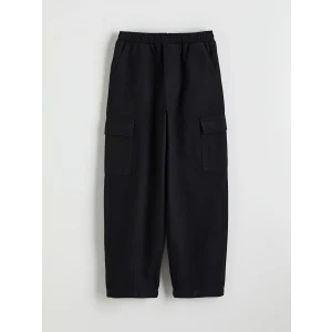 LCW Kids Siyah Beli Lastikli Kız Çocuk Kargo Pantolon