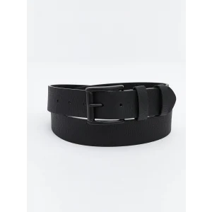 LCW ACCESSORIES Siyah Deri Görünümlü Erkek Kemer