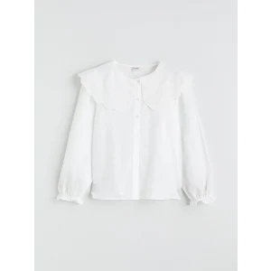 LCW Kids Ekru Bebe Yaka Kız Çocuk Gömlek