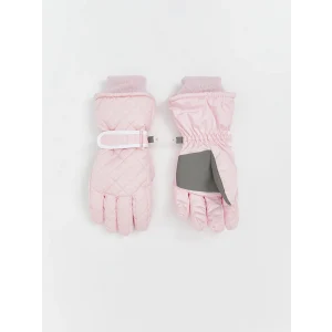 LCW Kids Pembe Desenli Kız Çocuk Kar Eldiveni