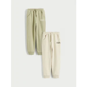 LCW Kids Bej Beli Lastikli Erkek Çocuk Jogger Eşofman Altı 2li