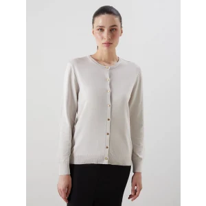 LCWAIKIKI Classic Bej Bisiklet Yaka Kadın Triko Hırka