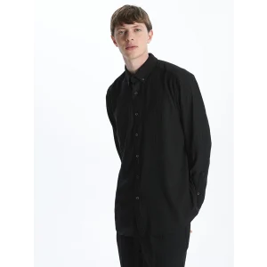 LCW Vision Siyah Regular Fit Uzun Kollu Erkek Gömlek