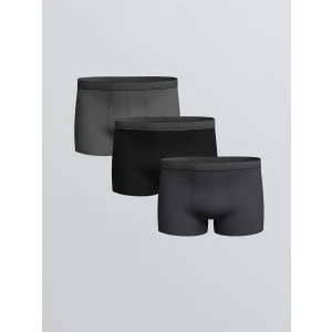 LC WAIKIKI Antrasit Standart Kalıp Pamuklu Esnek Erkek Boxer 3lü