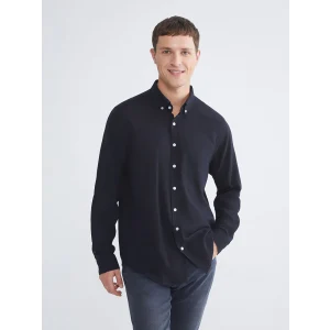 LCWAIKIKI Classic Lacivert Regular Fit Uzun Kollu Erkek Dokulu Gömlek