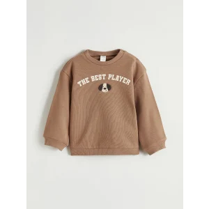 LCW baby Kahverengi Baskılı Erkek Bebek Sweatshirt