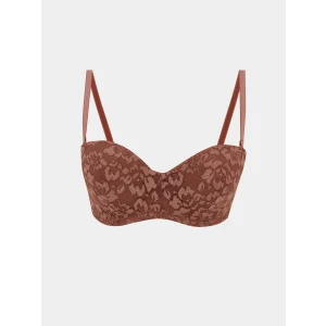 LCW DREAM Kahverengi Balenli Dolgusuz Desenli Straplez Sütyen