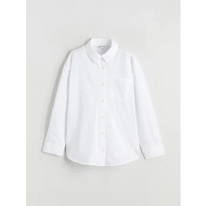 LCW Kids Beyaz Dantel Detaylı Kız Çocuk Gömlek