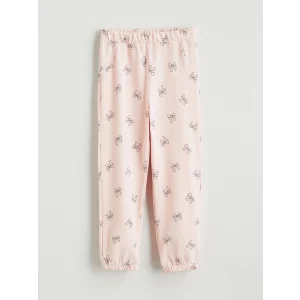 LCW baby Pembe Fiyonk Baskılı Kız Bebek Jogger Eşofman Altı