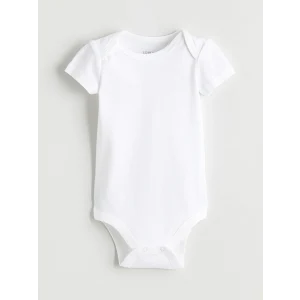 LCW baby Ekru Basic Unisex Bebek Çıtçıtlı Bodysuit