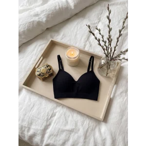 LCW DREAM Siyah Balensiz Dolgusuz Düz Tişört Sütyen