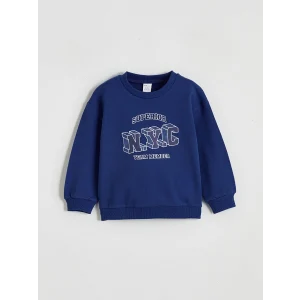 LCW baby Mavi Bisiklet Yaka Erkek Bebek Sweatshirt