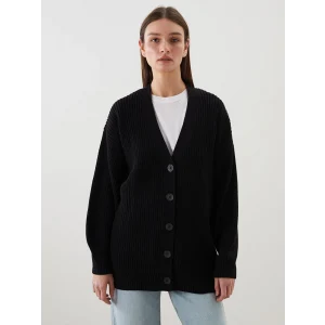 LCW Modest Siyah V Yaka Kadın Triko Hırka