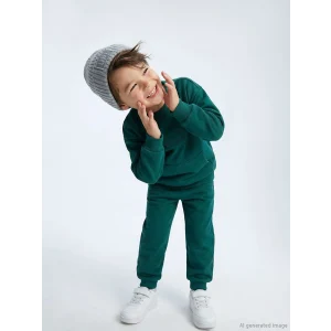 LCW Kids Yeşil Erkek Çocuk Kalın Sweatshirt ve Eşofman Altı