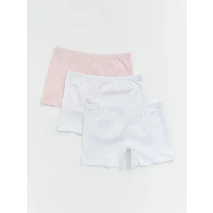 LCW Kids Beyaz Basic Kız Çocuk Boxer 3lü