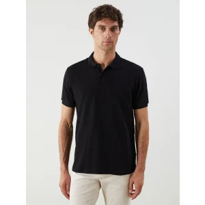 LCWAIKIKI Classic Siyah Polo Yaka Kısa Kollu Pike Erkek Tişört