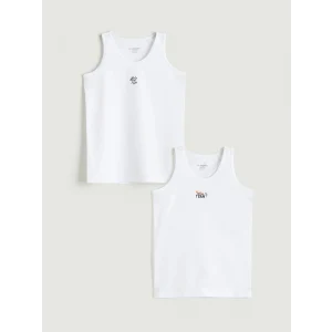 LCW Kids Beyaz Bisiklet Yaka Erkek Çocuk Atlet 2li